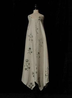 「SV现货」Mutedance 25SS 浅灰色印花真丝吊带连衣裙