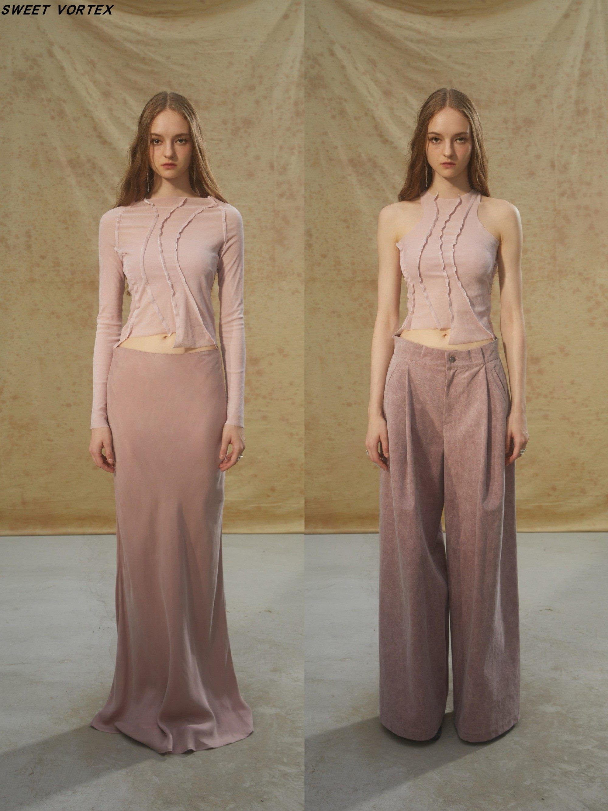 Deplumer裸粉色半透露背上衣