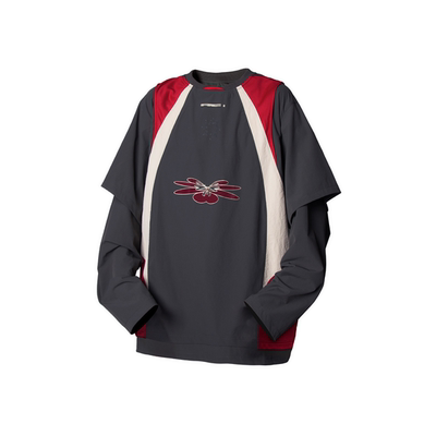 RELABEL 空间关系（覆与展）双层次网眼拼接尼龙撞色户外运动长袖