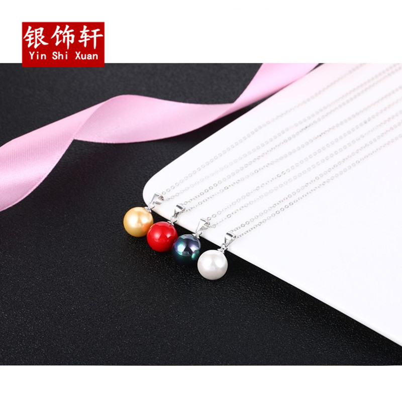 纯银吊坠生日礼物珍珠项链送女友