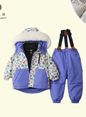 小童冬季加厚滑雪服儿童冬季套装