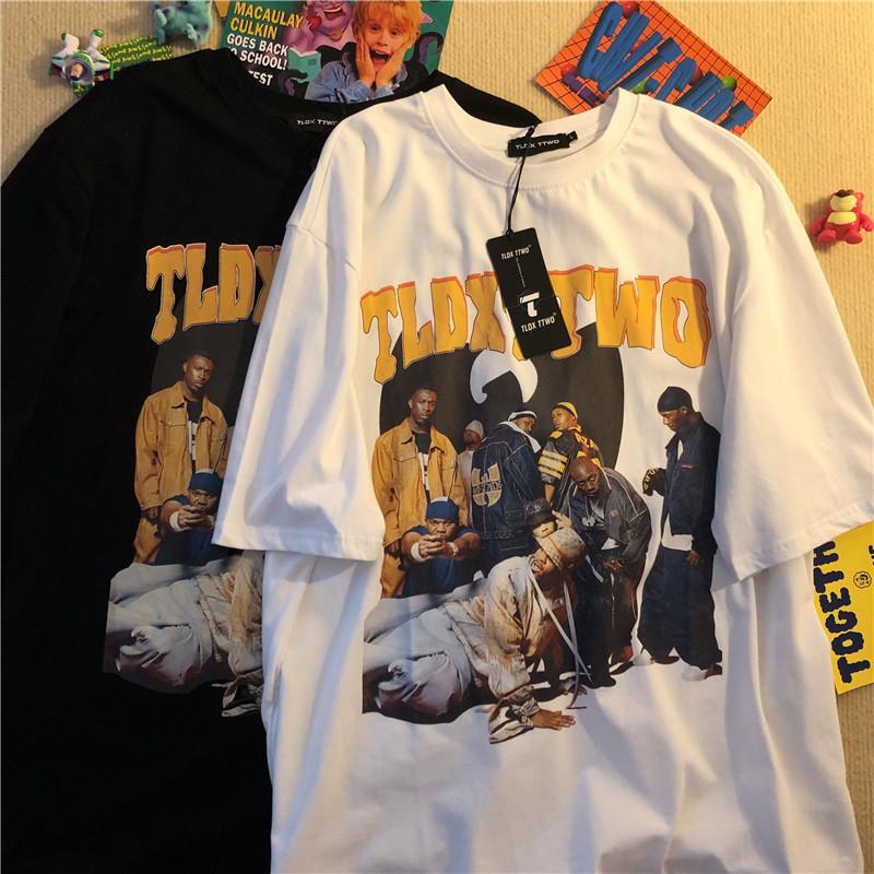 百搭短袖短袖t恤聚群嘻哈情侣装