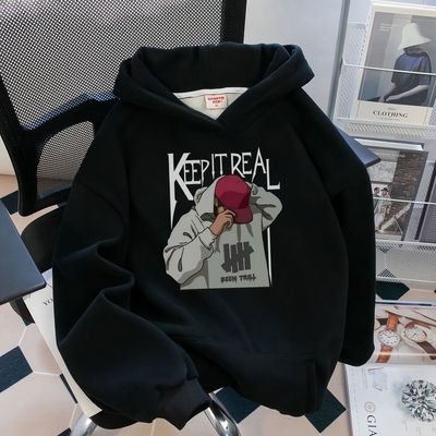 银狐绒聚群韩版宽松连帽卫衣