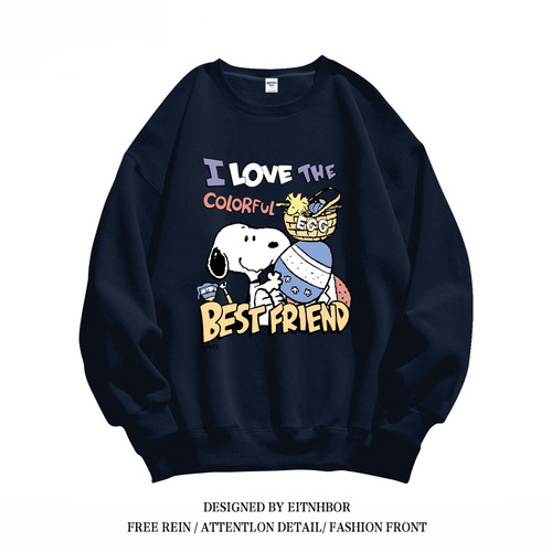 银狐绒聚群韩版宽松圆领卫衣