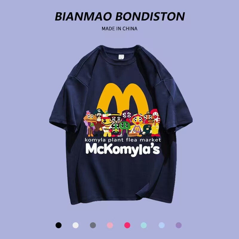 聚群五分袖韩版青少年纯棉上衣