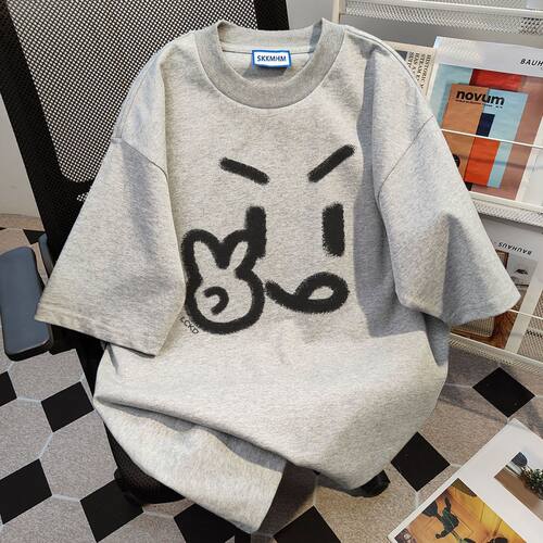 聚群五分袖韩版青少年纯棉上衣