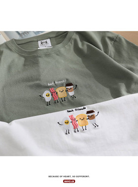 纯棉港风复古ulzzang韩版t恤男短袖夏季bf风学生情侣上衣服潮男女