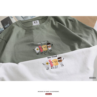 潮复古韩版夏季bf风学生情侣衣服