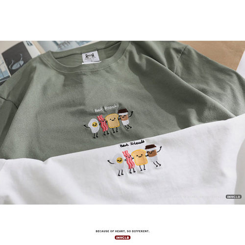 潮复古韩版夏季bf风学生情侣衣服