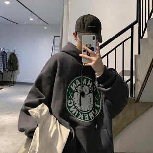 秋冬港风连帽卫衣男女韩版潮流原宿风情侣装学生百搭宽松外套ins