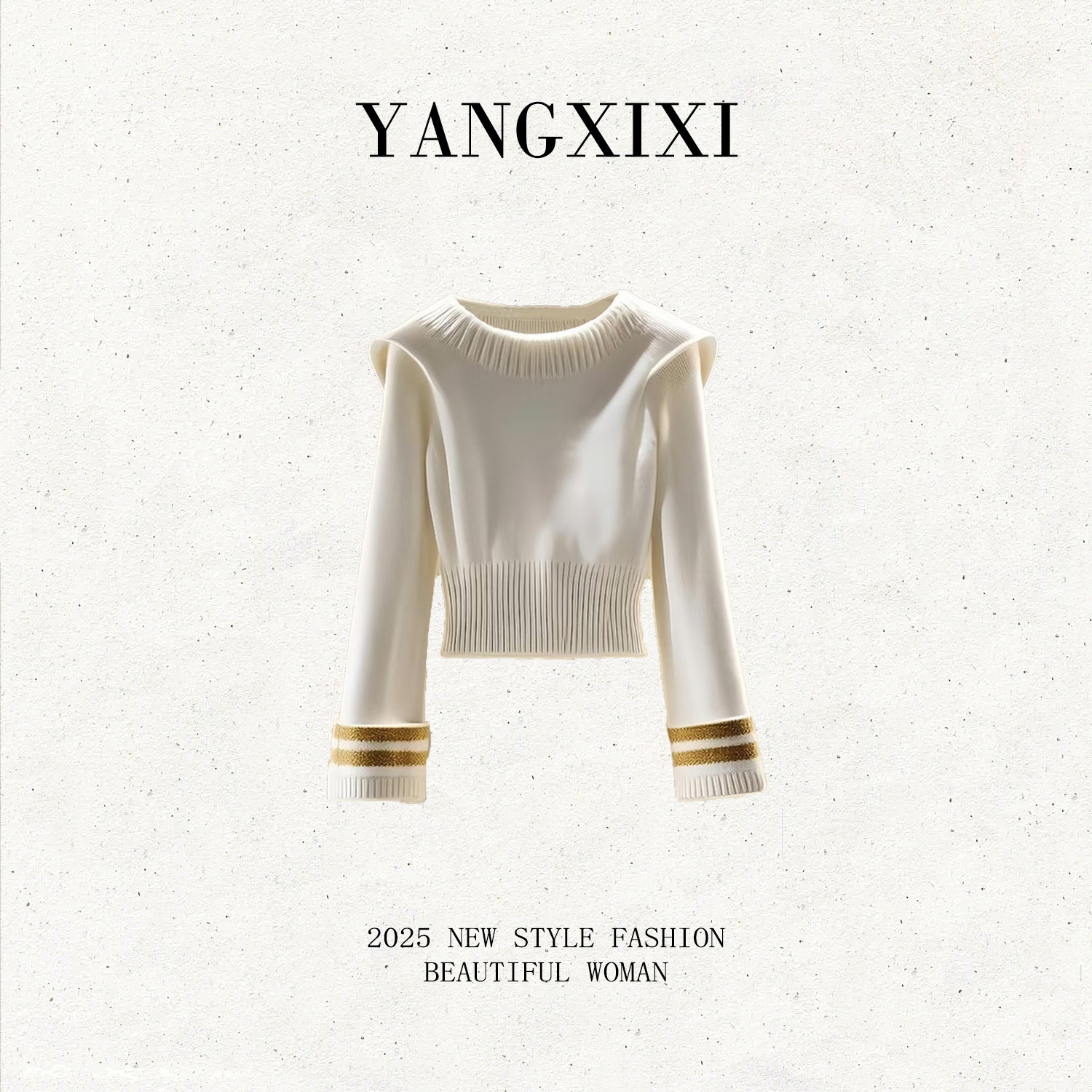 YANGXIXI法式收腰长袖针织衫