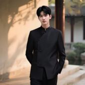 中式 高级感结婚订婚西装 中山装 男士 立领国风宽松西服套装 2025新款