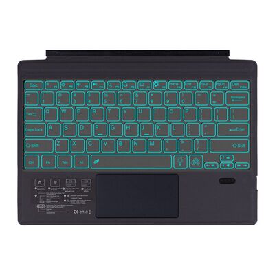 适用微软surface pro34567蓝牙键盘 pro2017七彩发光触摸蓝牙键盘