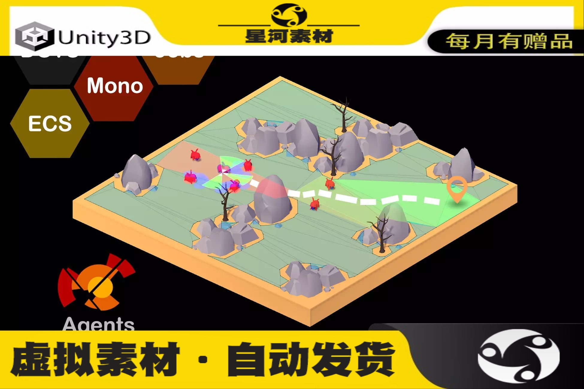 Unity3D Agents Navigation 3.5.2导航移动工具插件