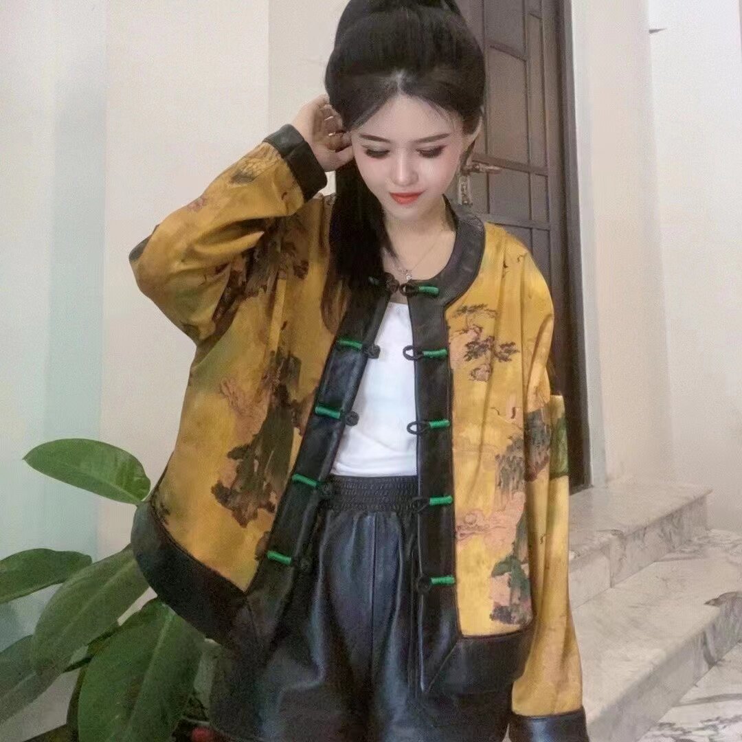 丽西娅娜新中式真皮皮衣