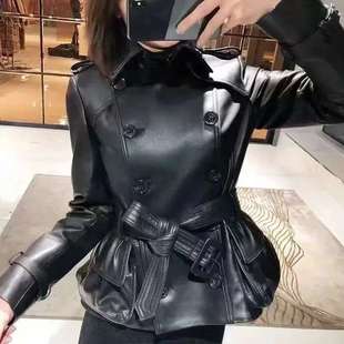 海宁真皮皮衣2025女中长款新款春秋韩版风衣修身短款女士外套
