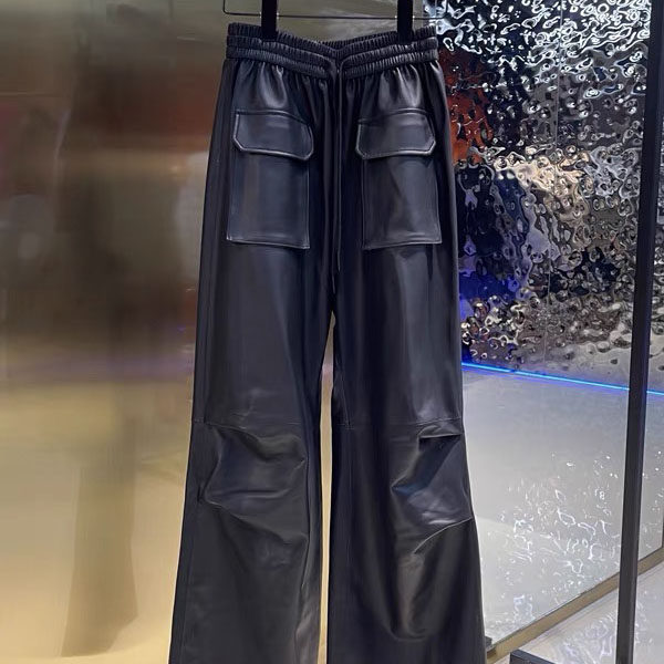 2023秋冬新款真皮皮裤女欧货直筒宽松大口袋拖地绵羊皮工装裤,女装/女士精品,休闲裤,淘宝优惠券,粉丝福利购,淘宝优惠卷