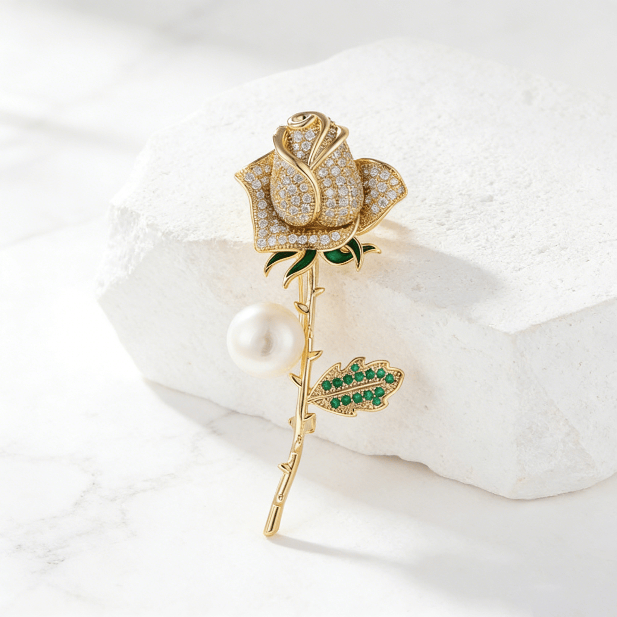 奢华珍珠玫瑰花胸针高档气质胸花创意别针西服大衣配饰情人节礼物
