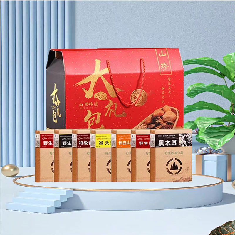 春节年货菌菇长白山珍干货礼盒东北土特产黑木耳蘑菇过年送礼佳品