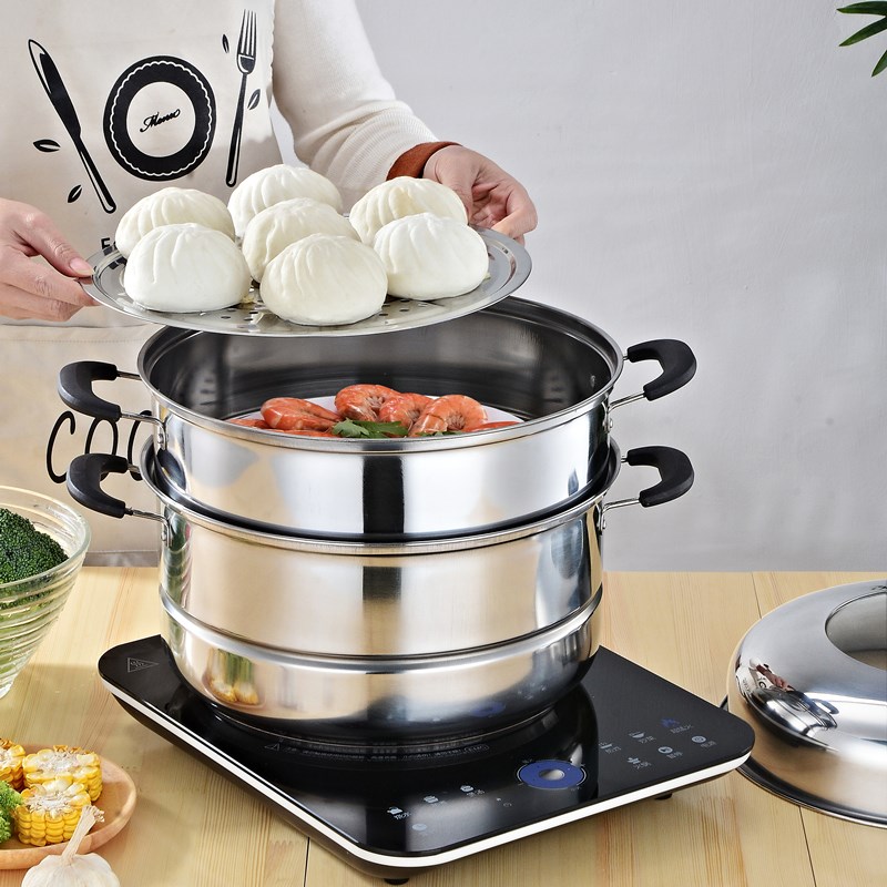 Stainless steel steamer after bottom three layer thickening在类目 厨房/烹饪用具, 烹饪用具, 锅具/煲/烧水壶, 蒸锅中 - 来自Buy2taobao.com提供专业的淘宝代购服务