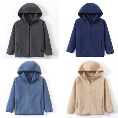 儿童摇粒绒外套加厚保暖连帽