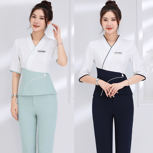 美容院工作服女养生采耳工衣套装