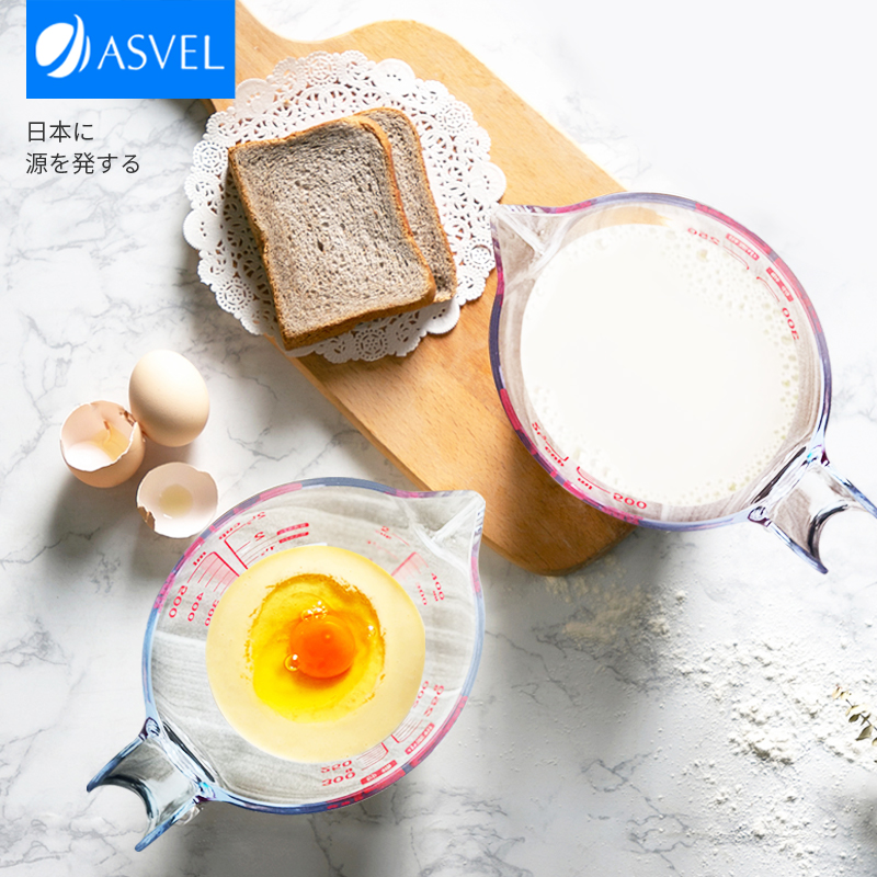 asvel日本耐热带柄树脂烘焙量杯