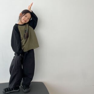 厚软T恤 miniwhy亲子童装 水性透气印花插肩长袖 型优秀 25秋 版