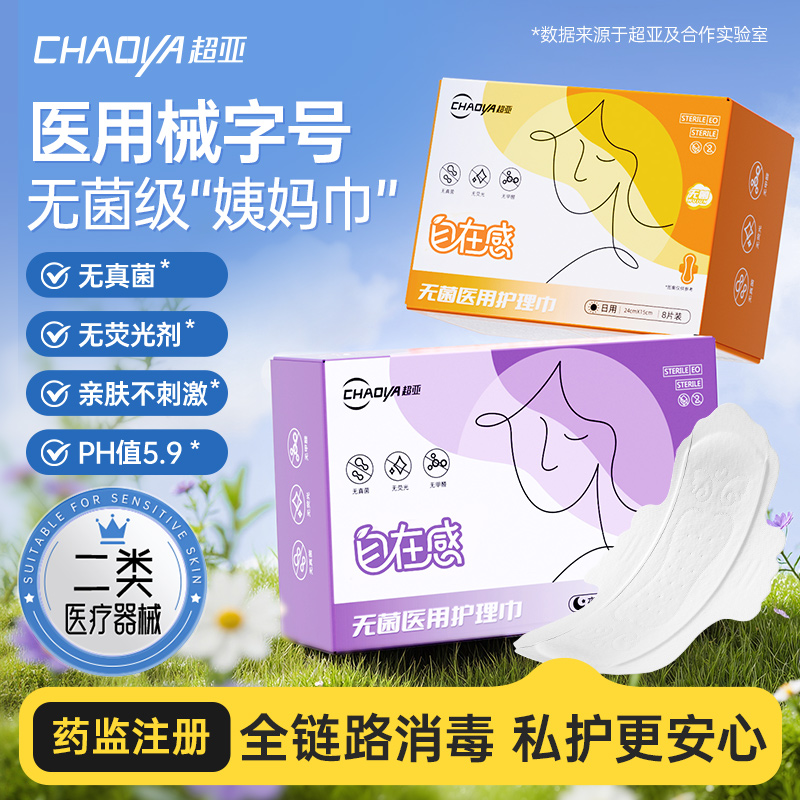 【u先1盒试用】超亚医用卫生巾型护理巾械字号灭菌透气女日夜用