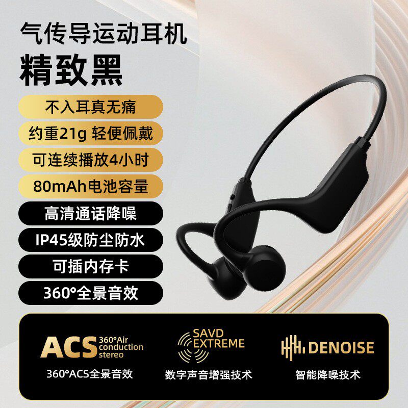 蓝牙耳机不入耳可插卡跑步运动图片