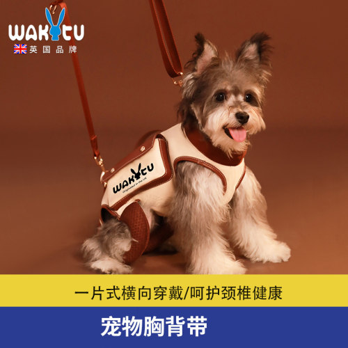 Wakytu英国狗狗外出单肩背带 猫咪背包宠物背带透气外出便携狗包