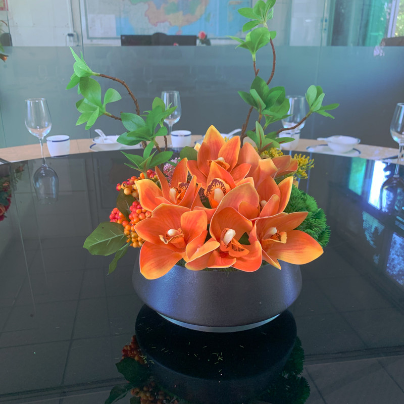 餐桌桌花餐厅台花圆桌中间摆花家居客厅样板房装饰假花绢花摆件,家居饰品,仿真花/假花,淘宝优惠券,粉丝福利购,淘宝优惠卷