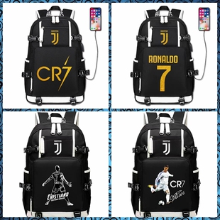 C罗书包 皇马 尤文图斯足球周边欧冠罗纳尔多双肩背包中小学生7号