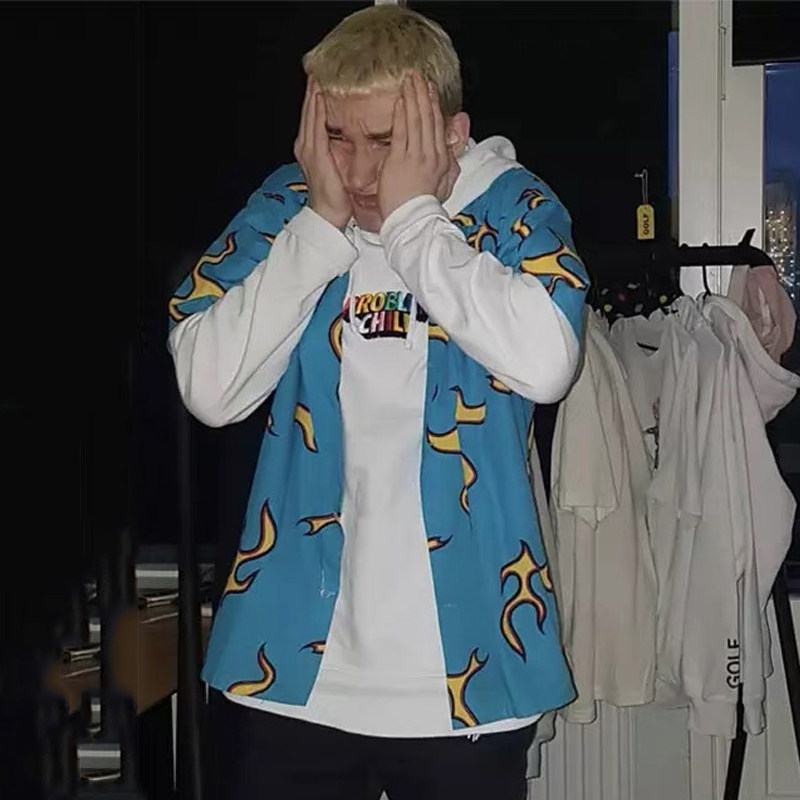 GOLF WANG藍色火焰襯衫短袖T恤男女情侶同款沙灘旅遊TEE絕迹款在類目 男裝, 襯衫中 - 來自Buy2taobao.com提供專業的淘寶代購服務