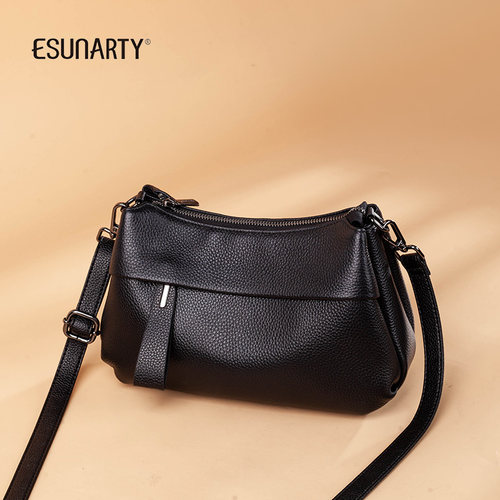 esunarty单肩腋下包女真皮斜挎包