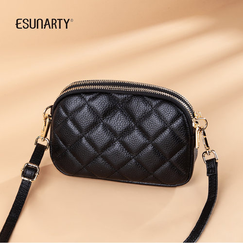 esunarty女士多层斜挎手机包手拿