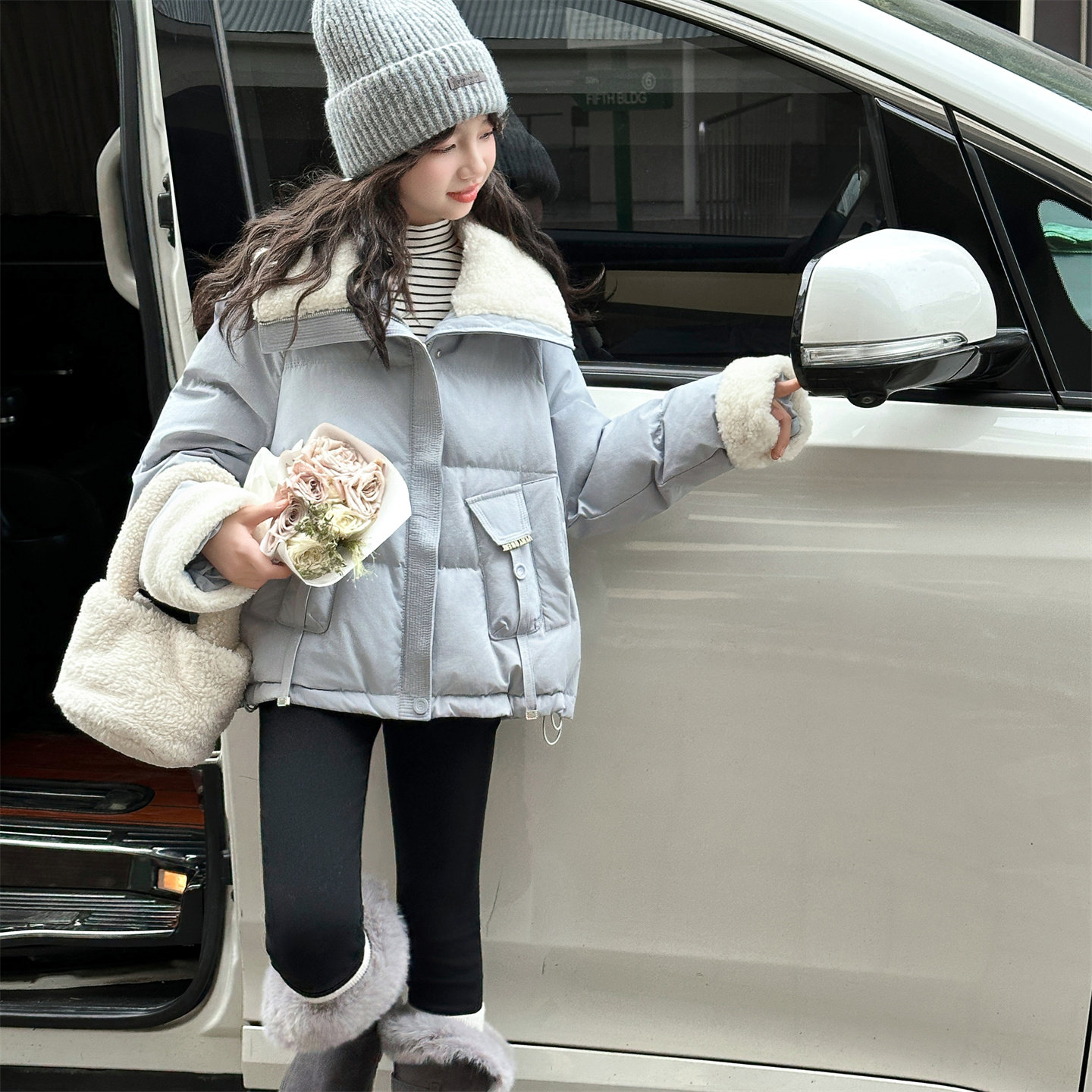 女童棉衣2025新款加厚棉服冬季中大童洋气韩版保暖毛领棉袄外套潮