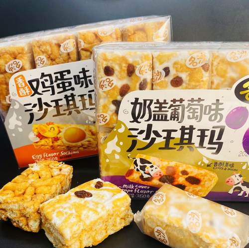 名沙香酥鸡蛋味沙琪玛奶盖葡萄味沙琪玛休闲零食