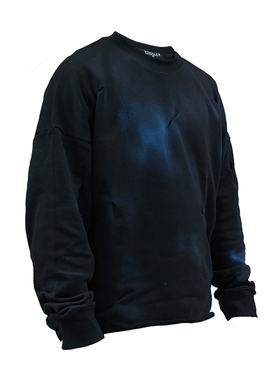 【TZ killer】24SS graffiti褶皱涂鸦长袖卫衣 男女宽松百搭上衣