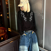 圆领百搭老钱短袖 T恤 Floral 白枝花卉刺绣针织衫 killer Twig