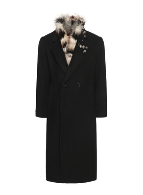 TZ killer 65%羊毛「陨星」金属扣大衣 毛呢长款黑色百搭外套秋冬