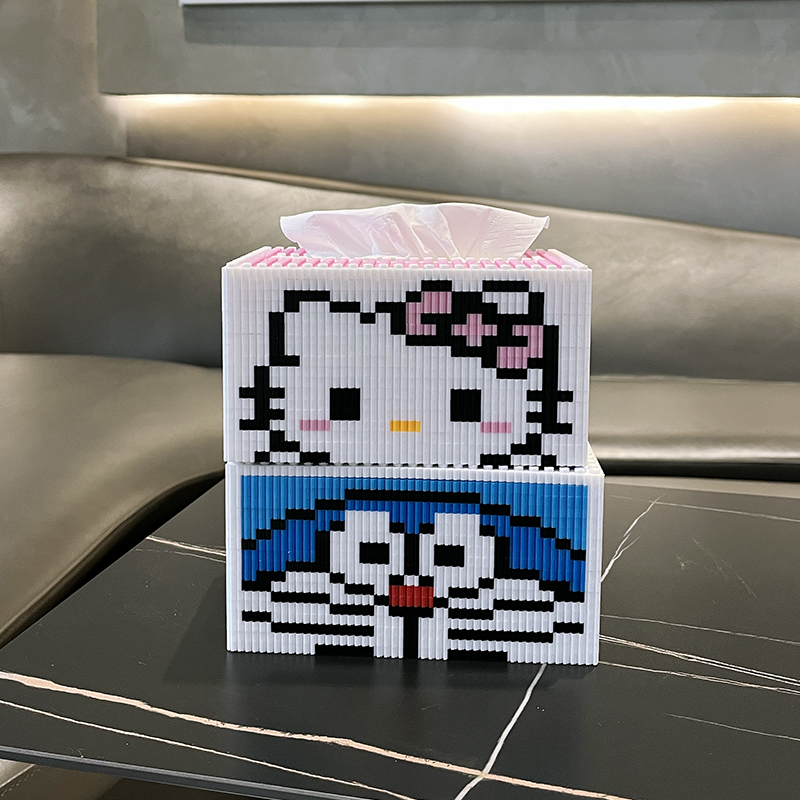 哆啦A梦积木玩具纸巾盒