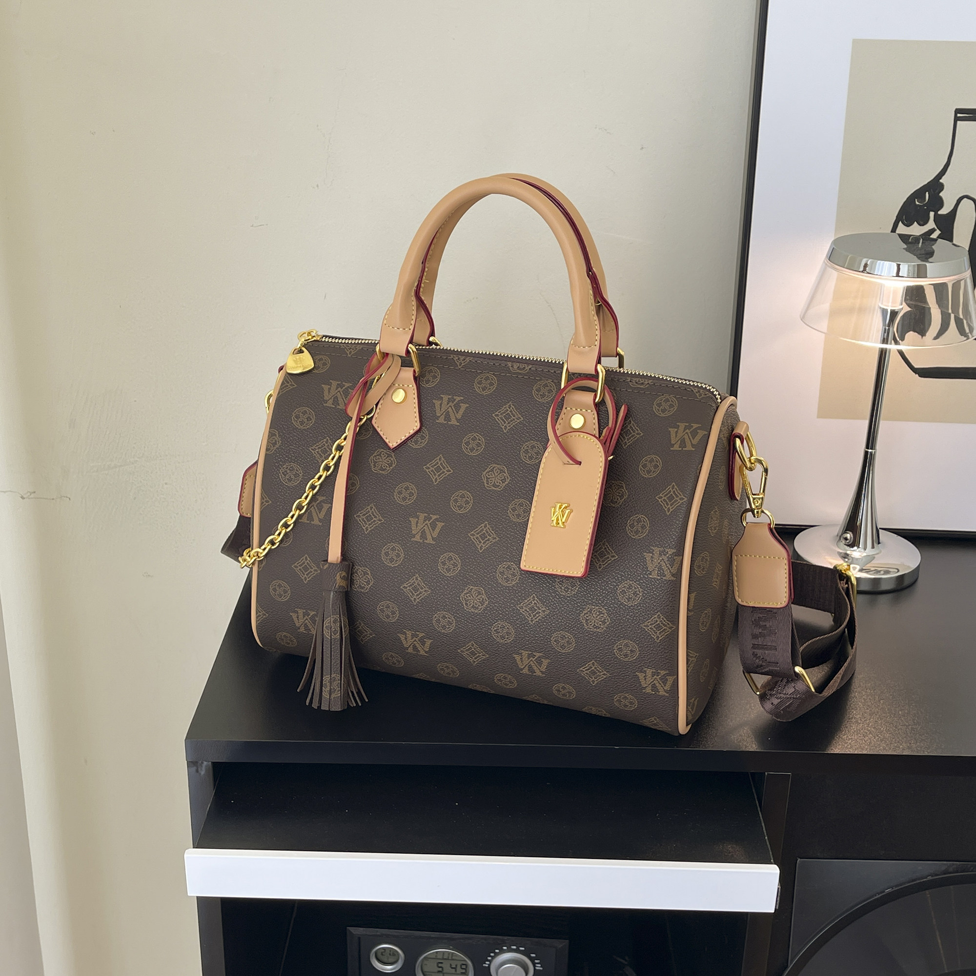 大容量包包女式2025新款超火老花链条波士顿枕头包百搭单肩斜挎包,箱包皮具/热销女包/男包,通用款女包,淘宝优惠券,粉丝福利购,淘宝优惠卷