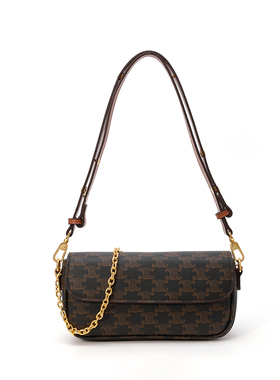 高级感小众包包女2025新款超火老花链条法棍腋下包百搭单肩斜挎包