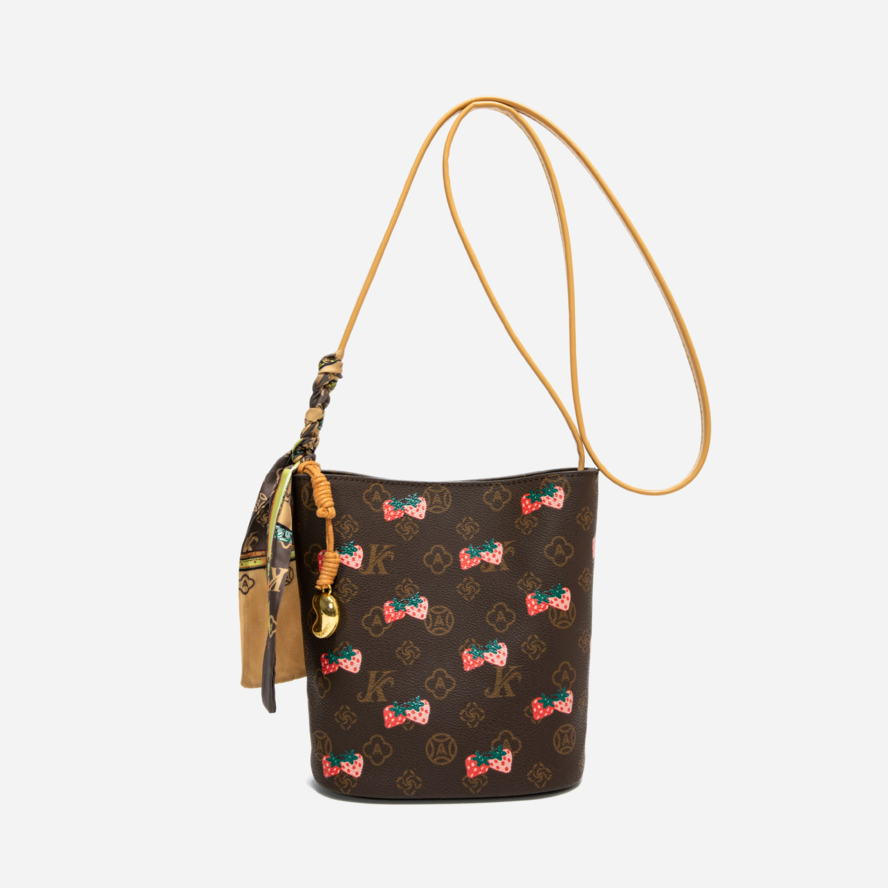 超火小包包女式2025新款小众草莓老花水桶小包洋气百搭单肩斜挎包,箱包皮具/热销女包/男包,通用款女包,淘宝优惠券,粉丝福利购,淘宝优惠卷