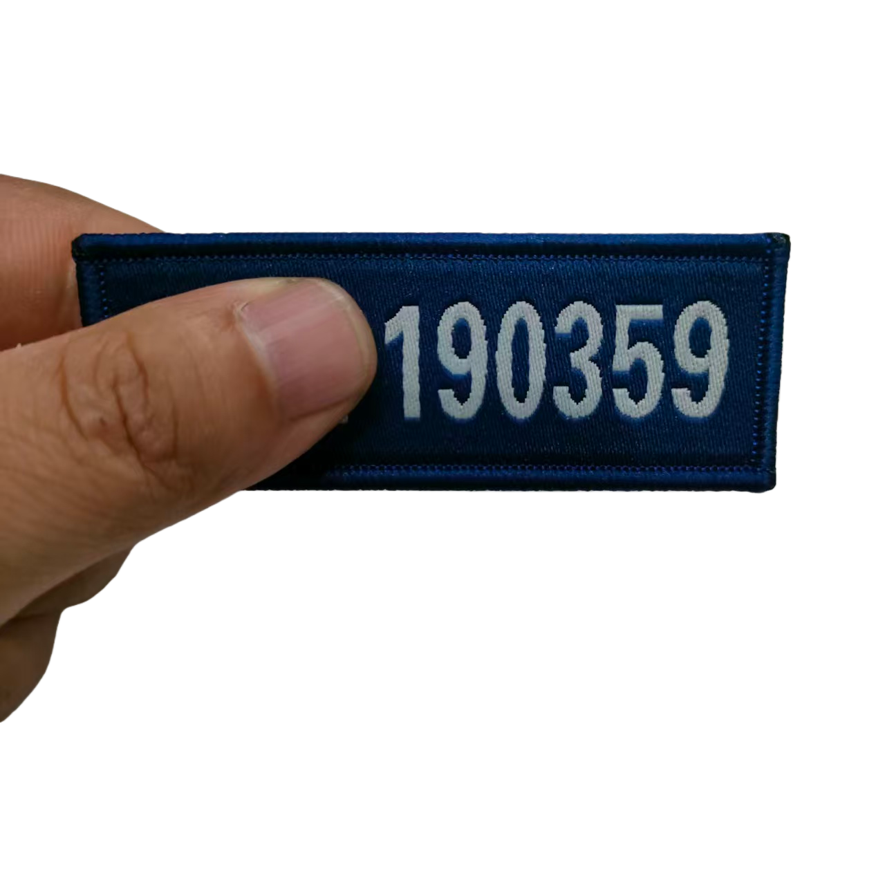 蓝色定制布号3*8新款蓝色肩牌魔术贴胸牌软号铁号姓名2.7*7.2简章