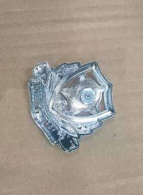 保安袖标新金属银色帽辉大檐帽安保执勤蓝色肩牌简章胸牌领针麦穗