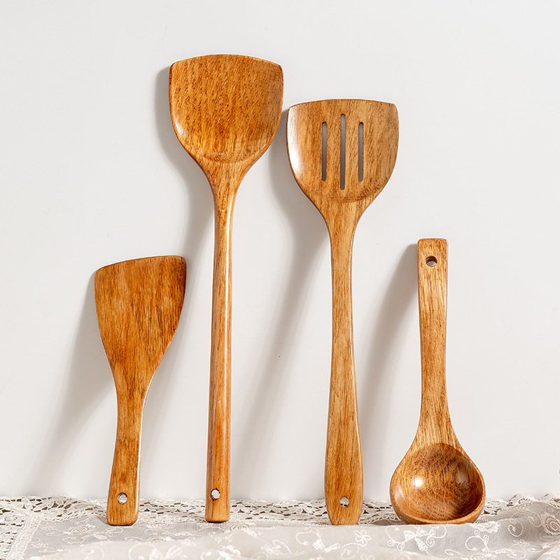 不粘锅木铲子锅铲柯木家用烹饪厨具套装长柄炒菜铲木质汤勺小饭勺
