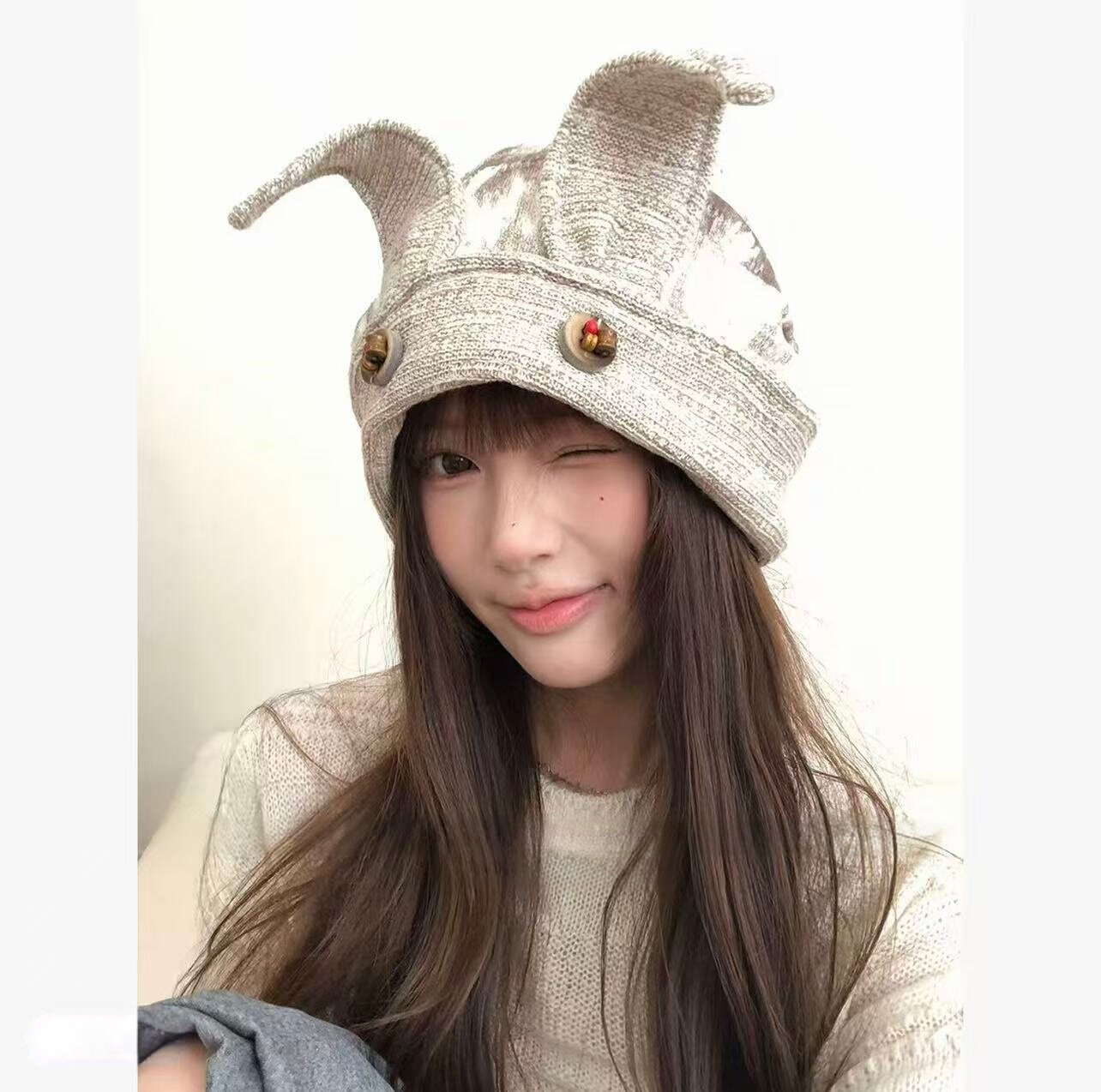 秋冬复古猫耳包头帽女显脸小