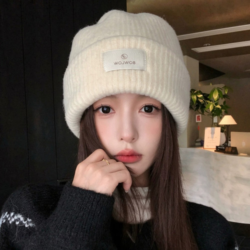 秋冬女大头围显脸小保暖针织帽